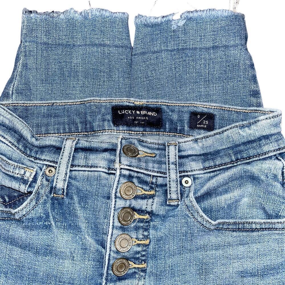 Lucky Brand Button Fly High Rise Skinny Bridgette Ankle | Size 0/25 - Picture 2 of 7